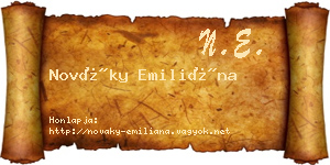 Nováky Emiliána névjegykártya